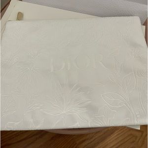 Dior Beauty Pouch…white faux velvet with beautiful and elegant design!